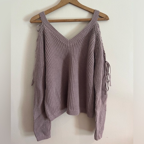 Pacsun LA Hearts V-Neck Knit Sweater, Size M, Dusty Rose Color - Picture 2 of 7